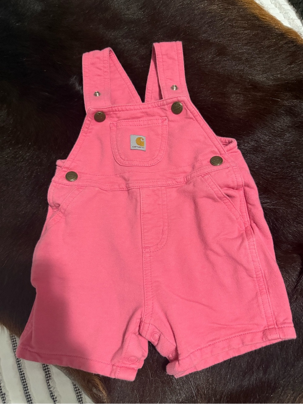 Carhartt Pink baby girl Short Overalls